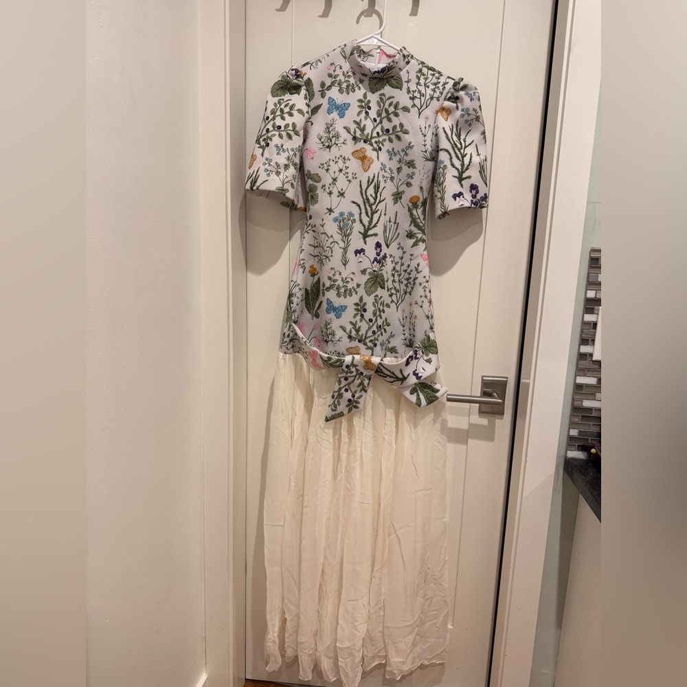 Women’s Ashley Stambouli White Floral Dress (Blaze Sheer Dress) in Medium BNWT